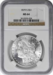 1879-S Morgan Silver Dollar MS64 NGC