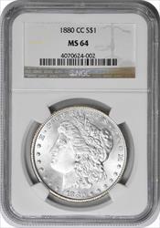 1880-CC Morgan Silver Dollar MS64 NGC