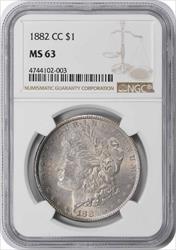 1882-CC Morgan Silver Dollar MS63 NGC