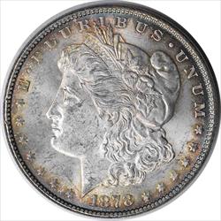 1878 Morgan Silver Dollar 7TF Reverse of 1878 MS63 Toned Uncertified #132