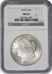 1878-S Morgan Silver Dollar MS65 NGC