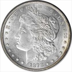 1878 Morgan Silver Dollar 7TF Reverse of 1878 MS63 Uncertified #249