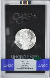1882-CC Morgan Silver Dollar MS65+ NGC (CAC) GSA Holder