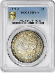 1878-S Morgan Silver Dollar MS64+ PCGS Colorful Toning