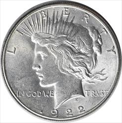 1922-S Peace Silver Dollar MS63 Uncertified #124