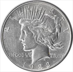1923-D Peace Silver Dollar AU58 Uncertified