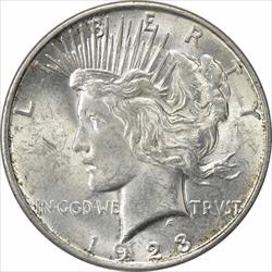 1923-D Peace Silver Dollar MS60 Uncertified
