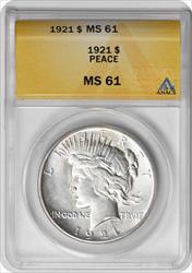1921 Peace Silver Dollar MS61 ANACS