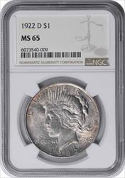 1922-D Peace Silver Dollar MS65 NGC