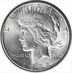 1922-S Peace Silver Dollar MS63 Uncertified #126