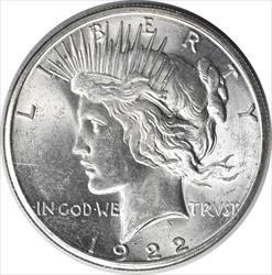 1922-S Peace Silver Dollar MS63 Uncertified #128