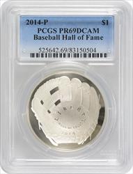 2014-P Baseball Hall of Fame Commemorative Silver Dollar PR69DCAM PCGS