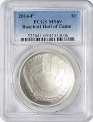 2014-P Baseball Hall of Fame Commemorative Silver Dollar MS69 PCGS