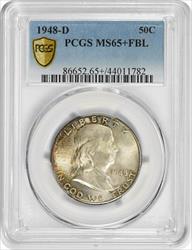 1948-D Franklin Silver Half Dollar MS65+FBL PCGS