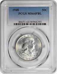 1948 Franklin Silver Half Dollar MS64FBL PCGS