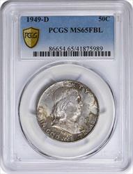 1949-D Franklin Silver Half Dollar MS65FBL PCGS