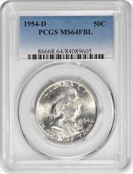 1954-D Franklin Silver Half Dollar MS64FBL PCGS