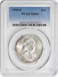1949-S Franklin Silver Half Dollar MS64 PCGS