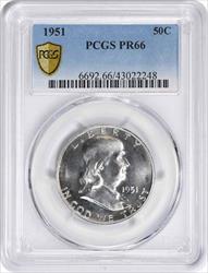 1951 Franklin Silver Half Dollar PR66 PCGS