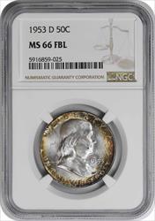 1953-D Franklin Silver Half Dollar MS66FBL NGC
