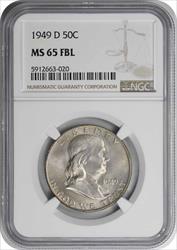 1949-D Franklin Silver Half Dollar MS65FBL NGC