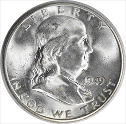 1949-S Franklin Silver Half Dollar MS63 Uncertified #951