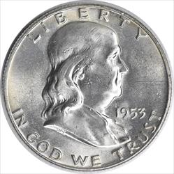 1953-D Franklin Silver Half Dollar MS63 Uncertified #1028