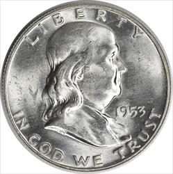 1953 Franklin Silver Half Dollar MS63 Uncertified #309