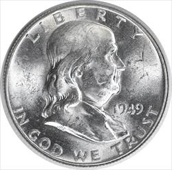 1949 Franklin Silver Half Dollar MS63 Uncertified #1008