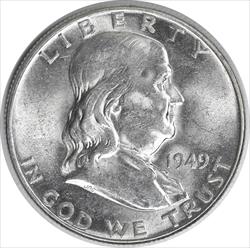 1949 Franklin Silver Half Dollar MS63 Uncertified #1010