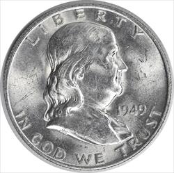 1949-D Franklin Silver Half Dollar MS63 Uncertified #1020