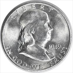 1949-S Franklin Silver Half Dollar MS63 Uncertified #1022