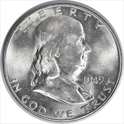 1949-S Franklin Silver Half Dollar MS63 Uncertified #1024
