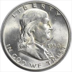 1950-D Franklin Silver Half Dollar MS63 Uncertified #1032