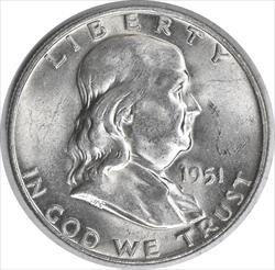 1951-D Franklin Silver Half Dollar MS63 Uncertified #1041