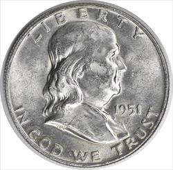 1951-D Franklin Silver Half Dollar MS63 Uncertified #1042