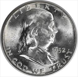 1952 Franklin Silver Half Dollar MS63 Uncertified #1049
