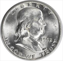 1952-D Franklin Silver Half Dollar MS63 Uncertified #1055