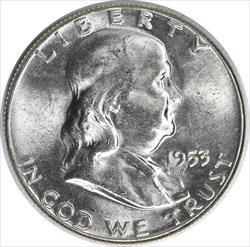 1953 Franklin Silver Half Dollar MS63 Uncertified #1007