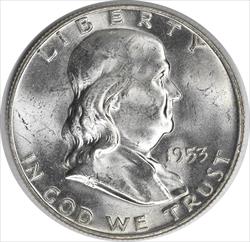 1953-D Franklin Silver Half Dollar MS63 Uncertified #1117