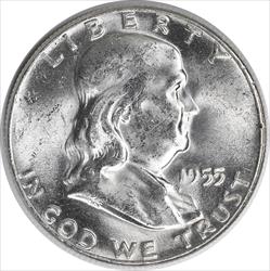 1955 Franklin Silver Half Dollar MS63 Uncertified #105
