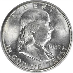 1949-S Franklin Silver Half Dollar MS63 Uncertified #1028