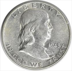 1948-D Franklin Silver Half Dollar AU Uncertified #130