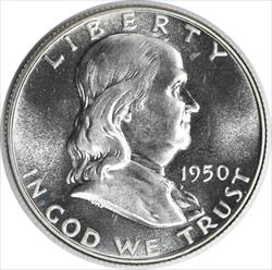1950 Franklin Silver Half Dollar DDO 5-O-II PR65 Uncertified #158