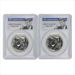 2014-P & D Kennedy Half 50th Anniversary Uncirculated Set SP67 PCGS