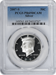2007-S Kennedy Half Dollar PR69DCAM Silver PCGS