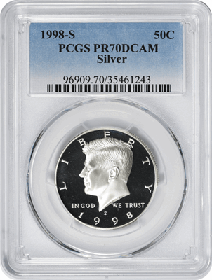 1998-S Kennedy Half Dollar PR70DCAM Silver PCGS
