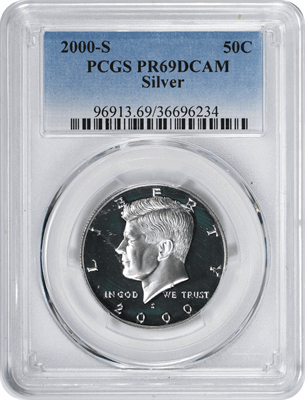 2000-S Kennedy Half Dollar PR69DCAM Silver PCGS