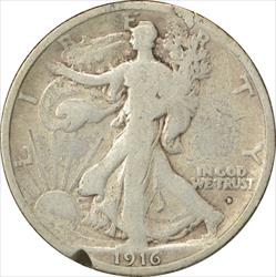 1916-D Walking Liberty Silver Half Dollar AG Uncertified