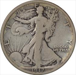 1917 Walking Liberty Silver Half Dollar F Uncertified